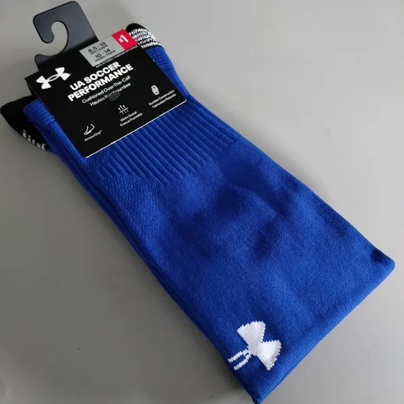 Under Armour OTC soccer Over the calf performance sport athletic sock blue Med - Picture 11 of 12